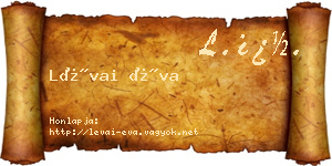 Lévai Éva névjegykártya